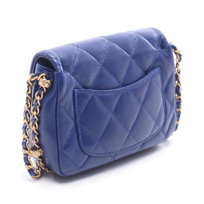 CHANEL Blue Matelassé Mini Gold HW Shoulder Bag