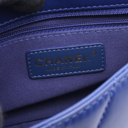 CHANEL Blue Matelassé Mini Gold HW Shoulder Bag
