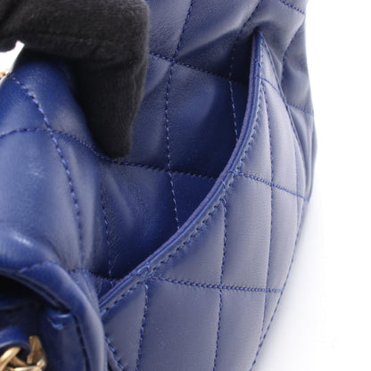CHANEL Blue Matelassé Mini Gold HW Shoulder Bag