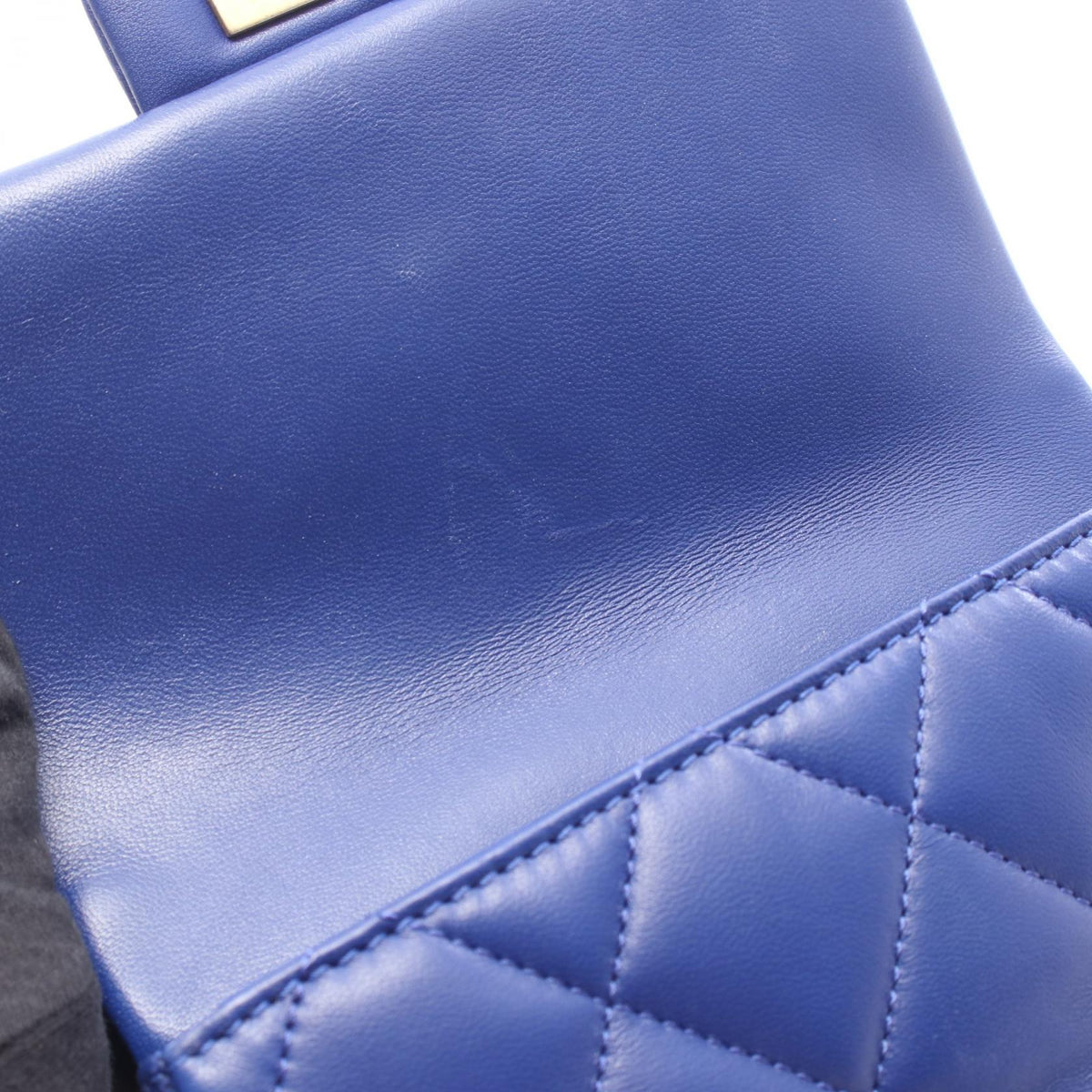 CHANEL Blue Matelassé Mini Gold HW Shoulder Bag