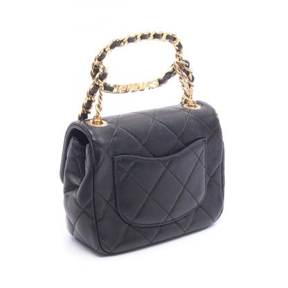 CHANEL Mini Matelasse Top Handle Bag Black