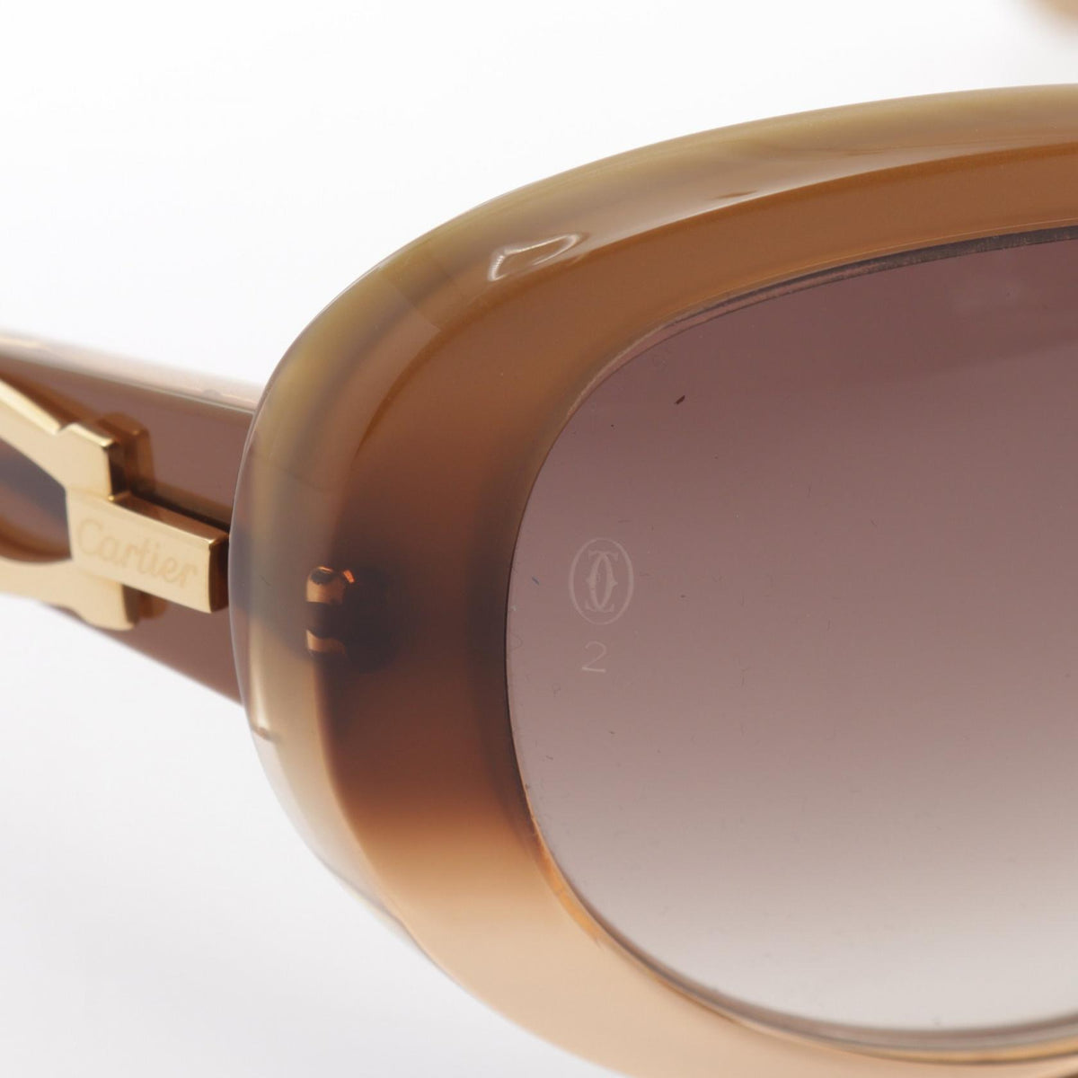 CARTIER C Decor Oval Plastic Sunglasses