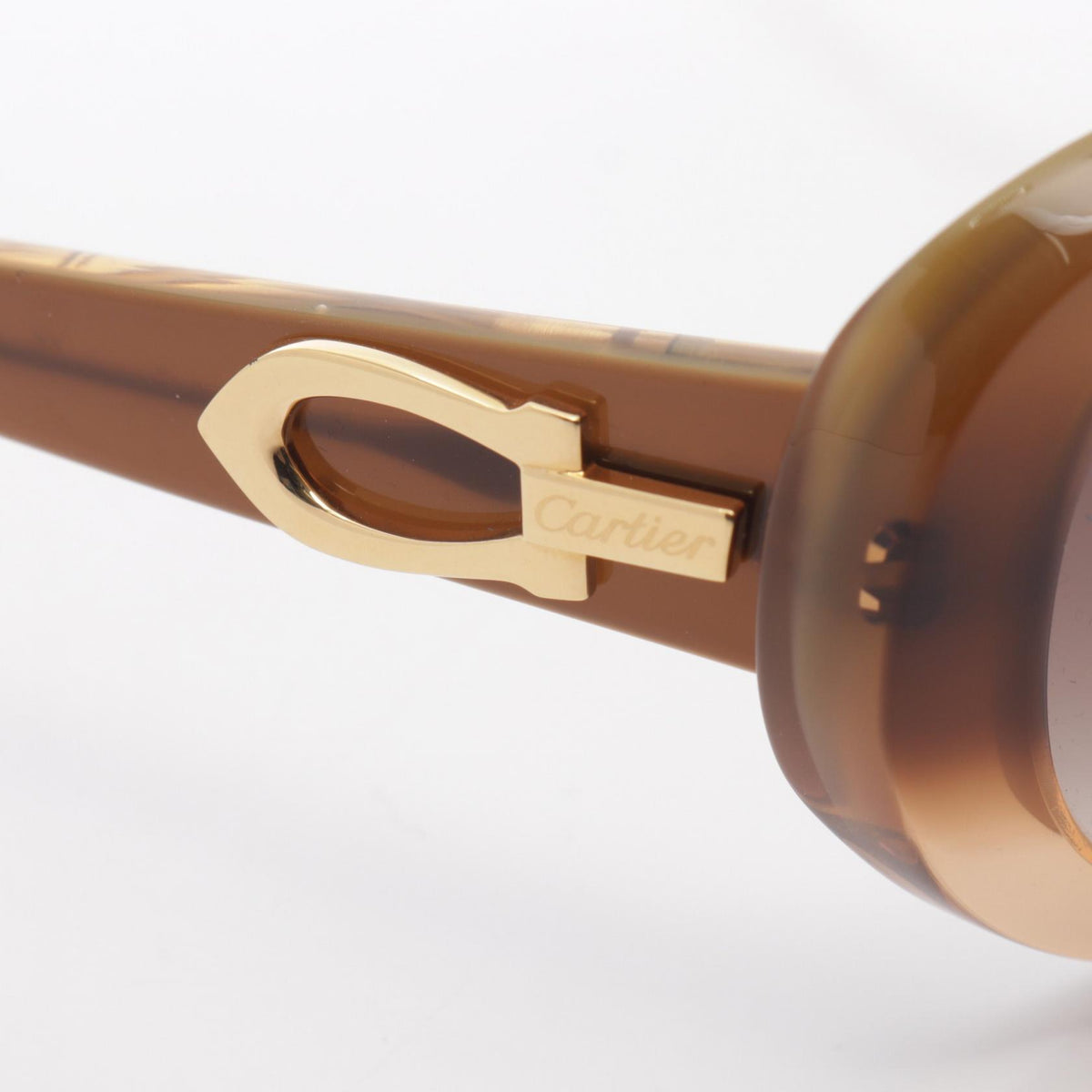 CARTIER C Decor Oval Plastic Sunglasses