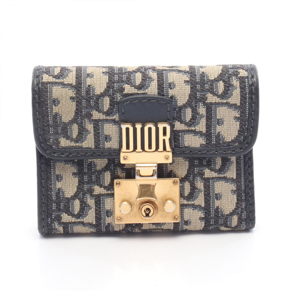Dior Addict Oblique Canvas Leather Wallet