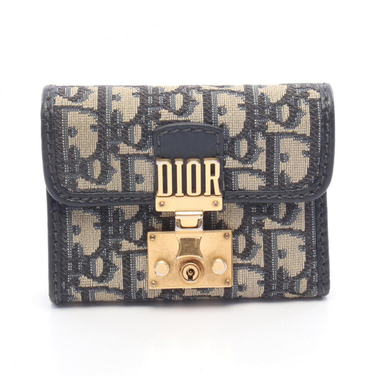 Dior Addict Oblique Canvas Leather Wallet