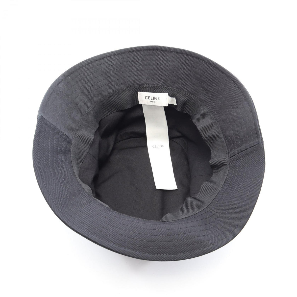 CELINE Logo Embroidery Cotton Bucket Hat Size L