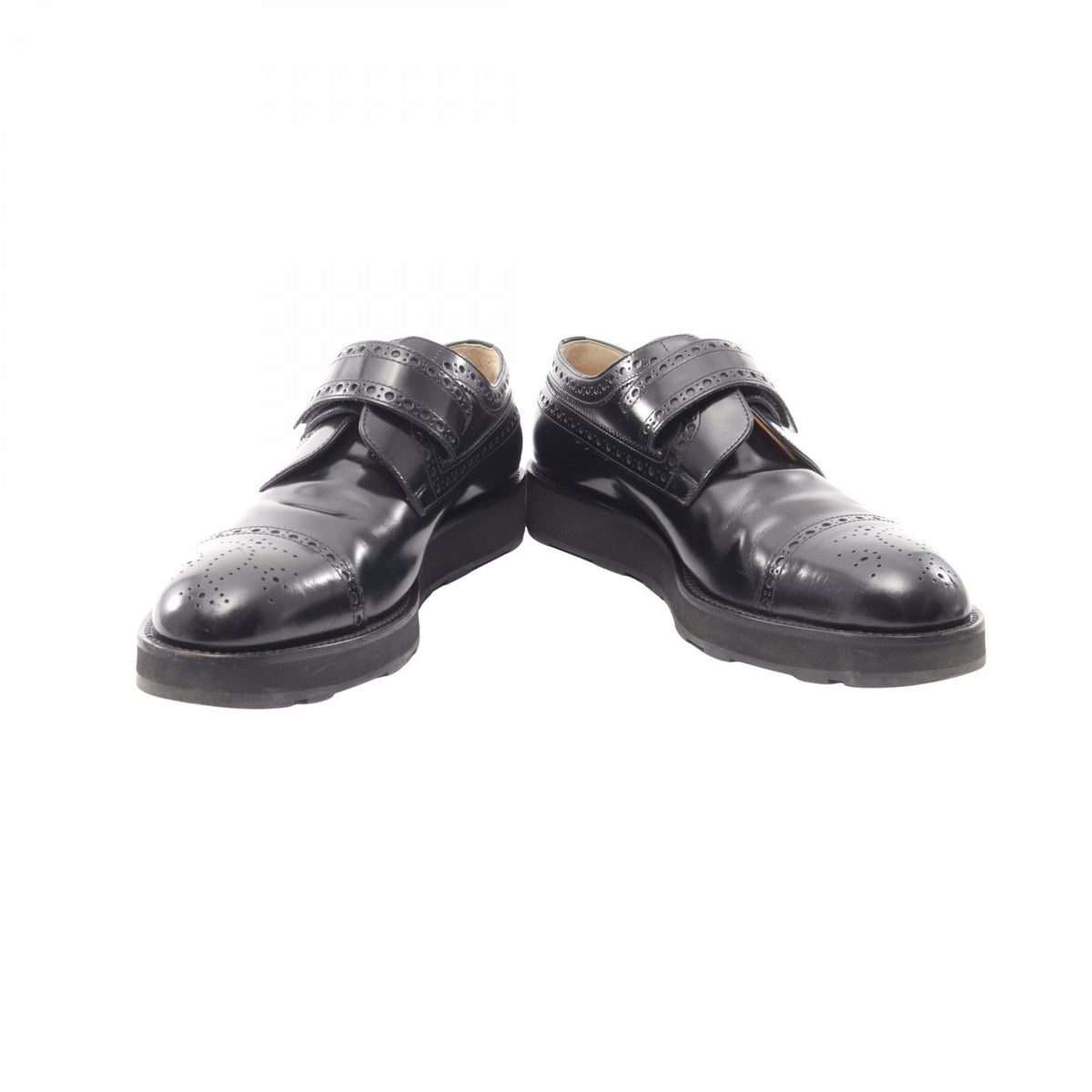 HERMES Medallion Brogue Shoes Black Size EU 42