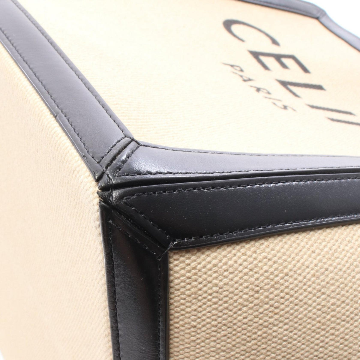 CELINE Large Square Cabas Canvas Tote Bag
