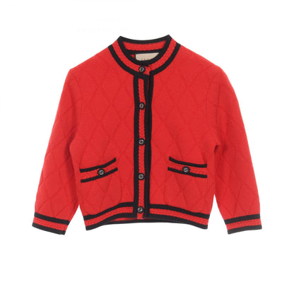 GUCCI Interlocking G Knit Wool Cardigan Red Size XS