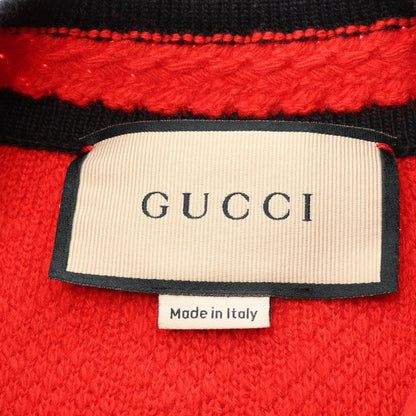 GUCCI Interlocking G Knit Wool Cardigan Red Size XS