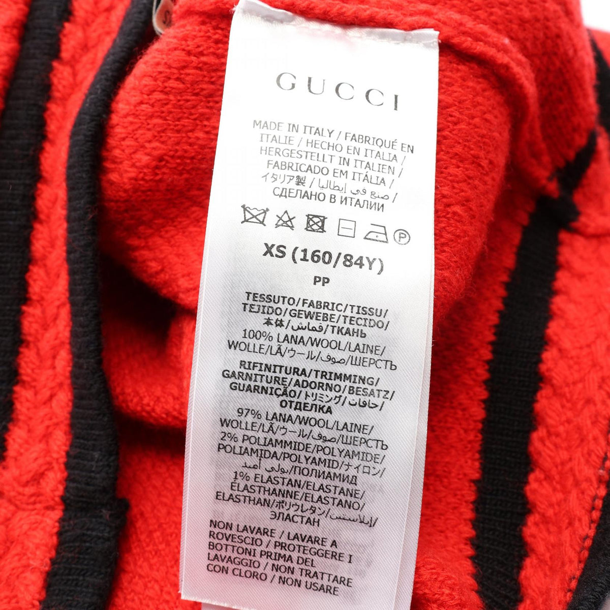 GUCCI Interlocking G Knit Wool Cardigan Red Size XS