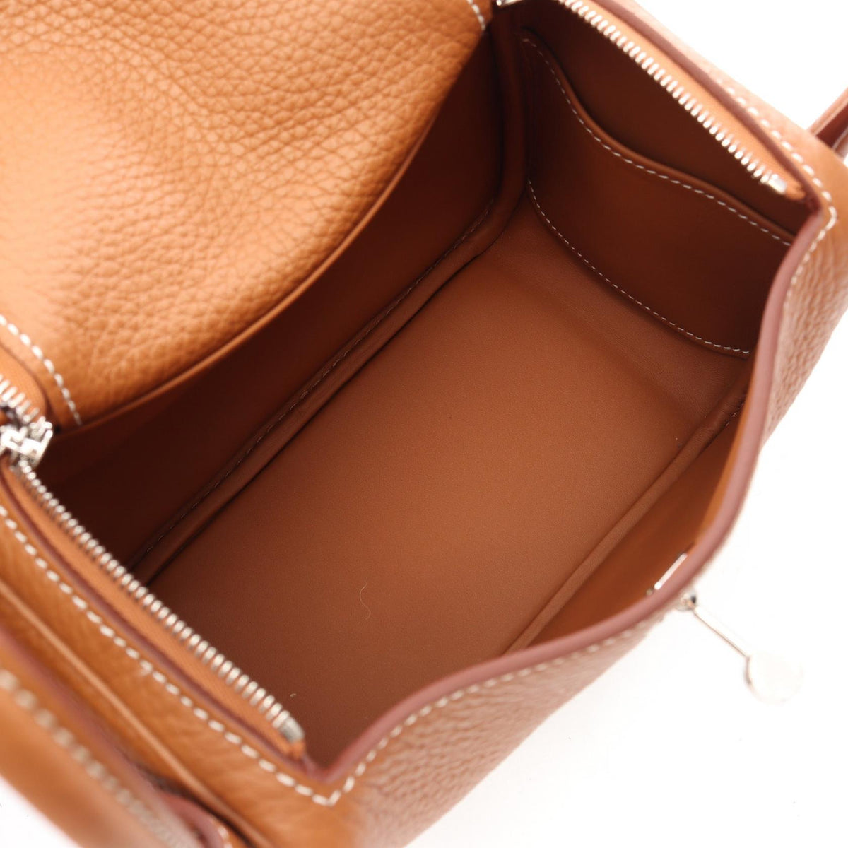 HERMES Lindy Mini Taurillon Gold Brown Shoulder Bag