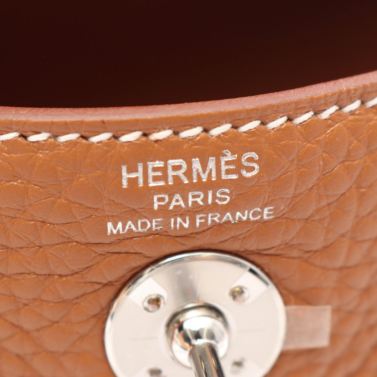 HERMES Lindy Mini Taurillon Gold Brown Shoulder Bag