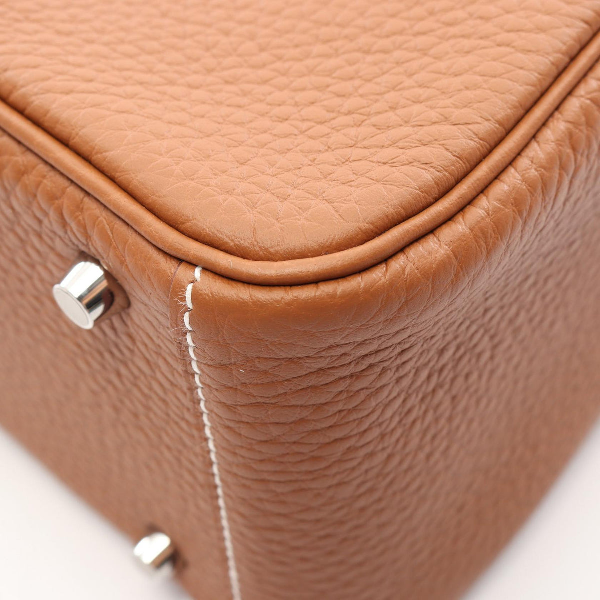 HERMES Lindy Mini Taurillon Gold Brown Shoulder Bag
