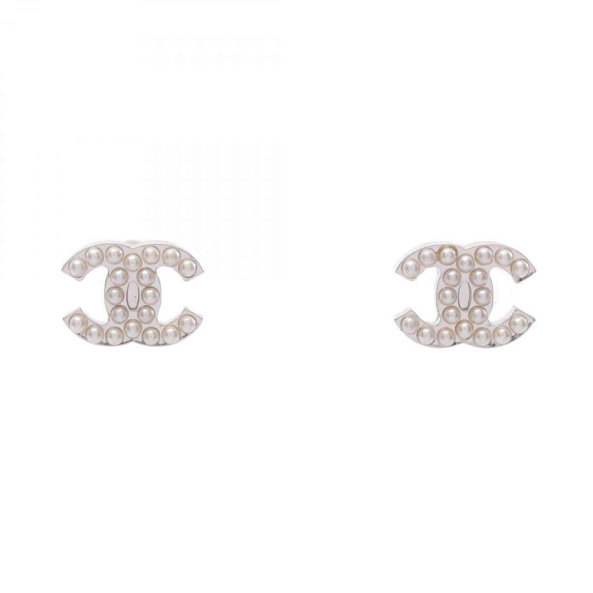 CHANEL Coco Mark Metal Faux Pearl Earrings