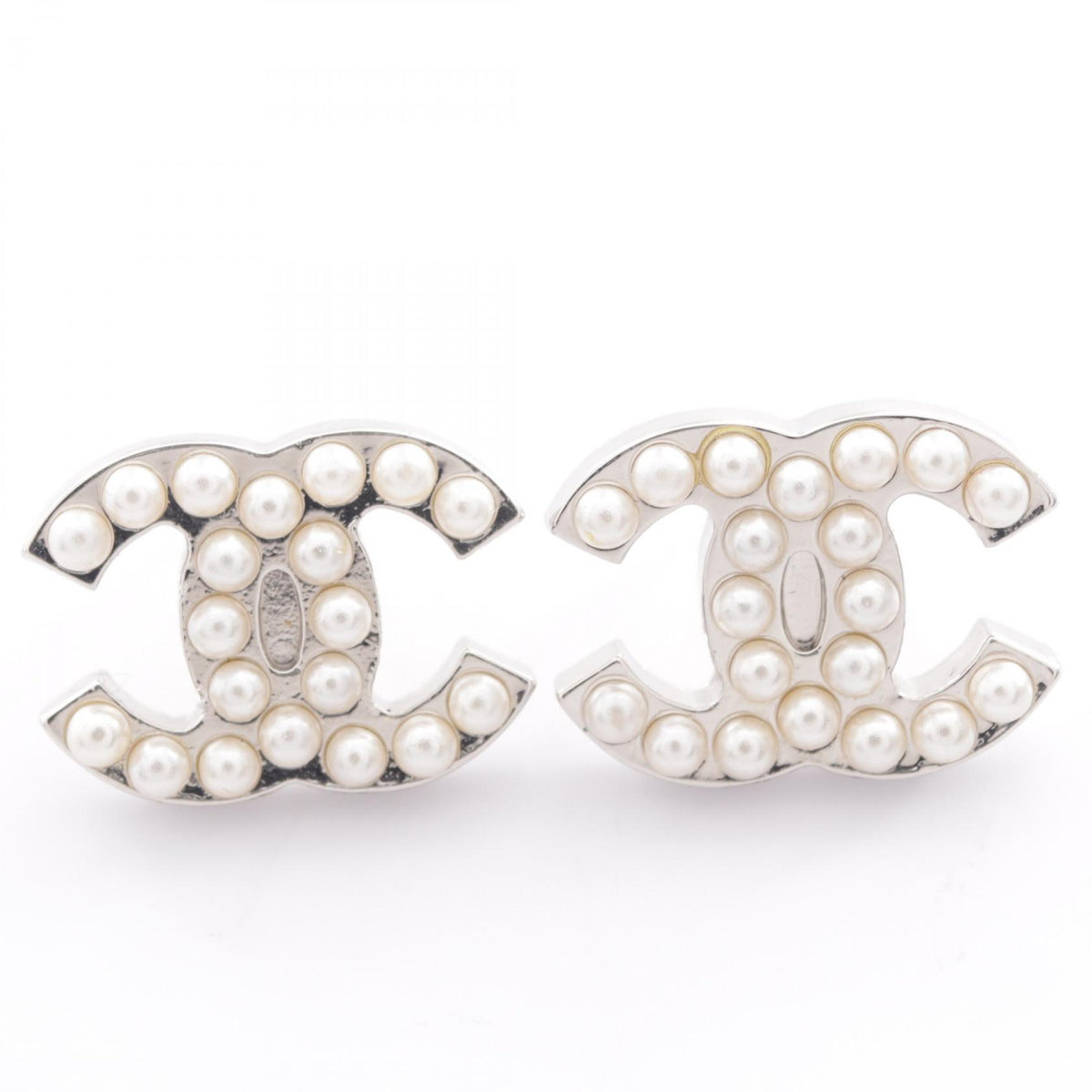 CHANEL Coco Mark Metal Faux Pearl Earrings