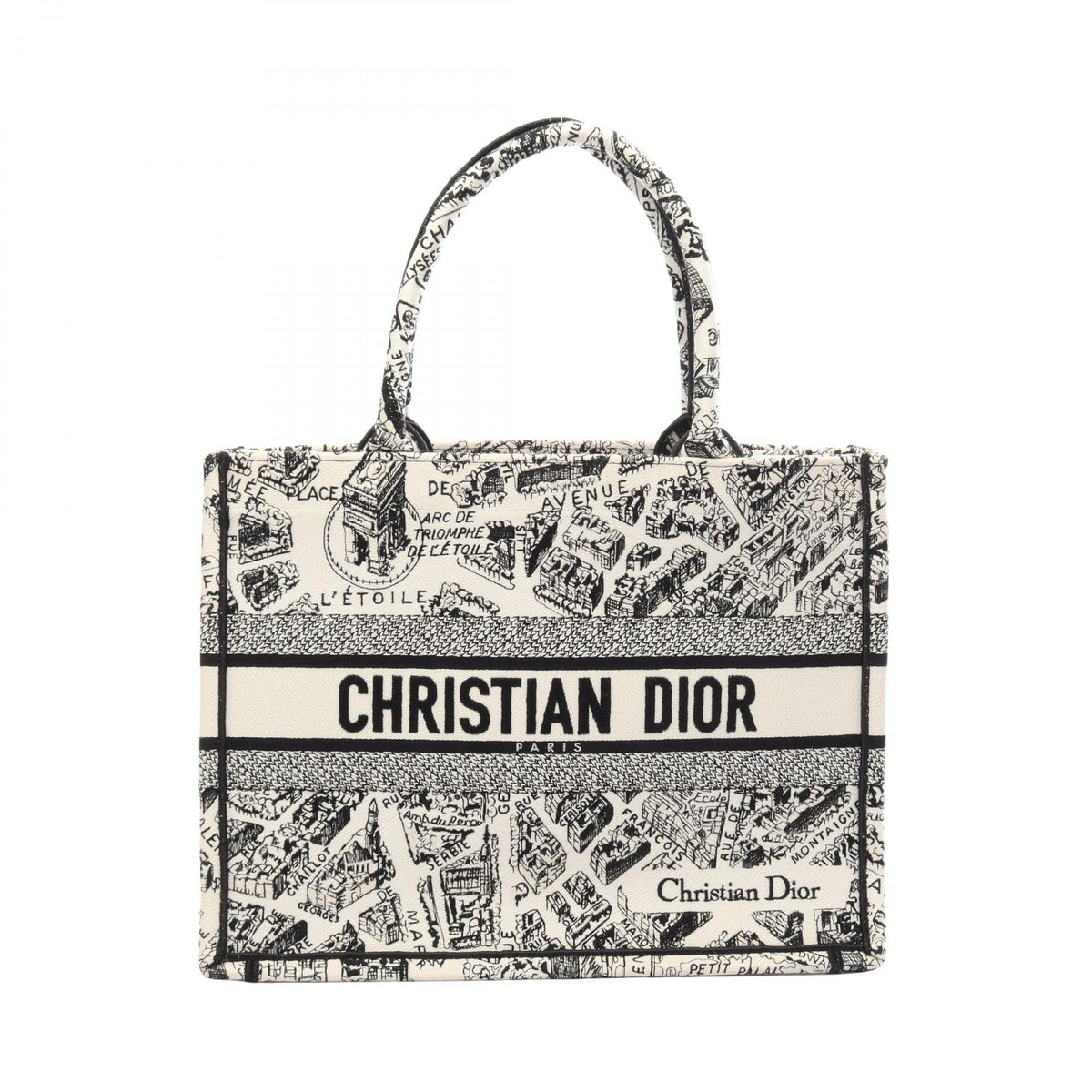 Dior Book Tote Medium Plan Bag White/Black
