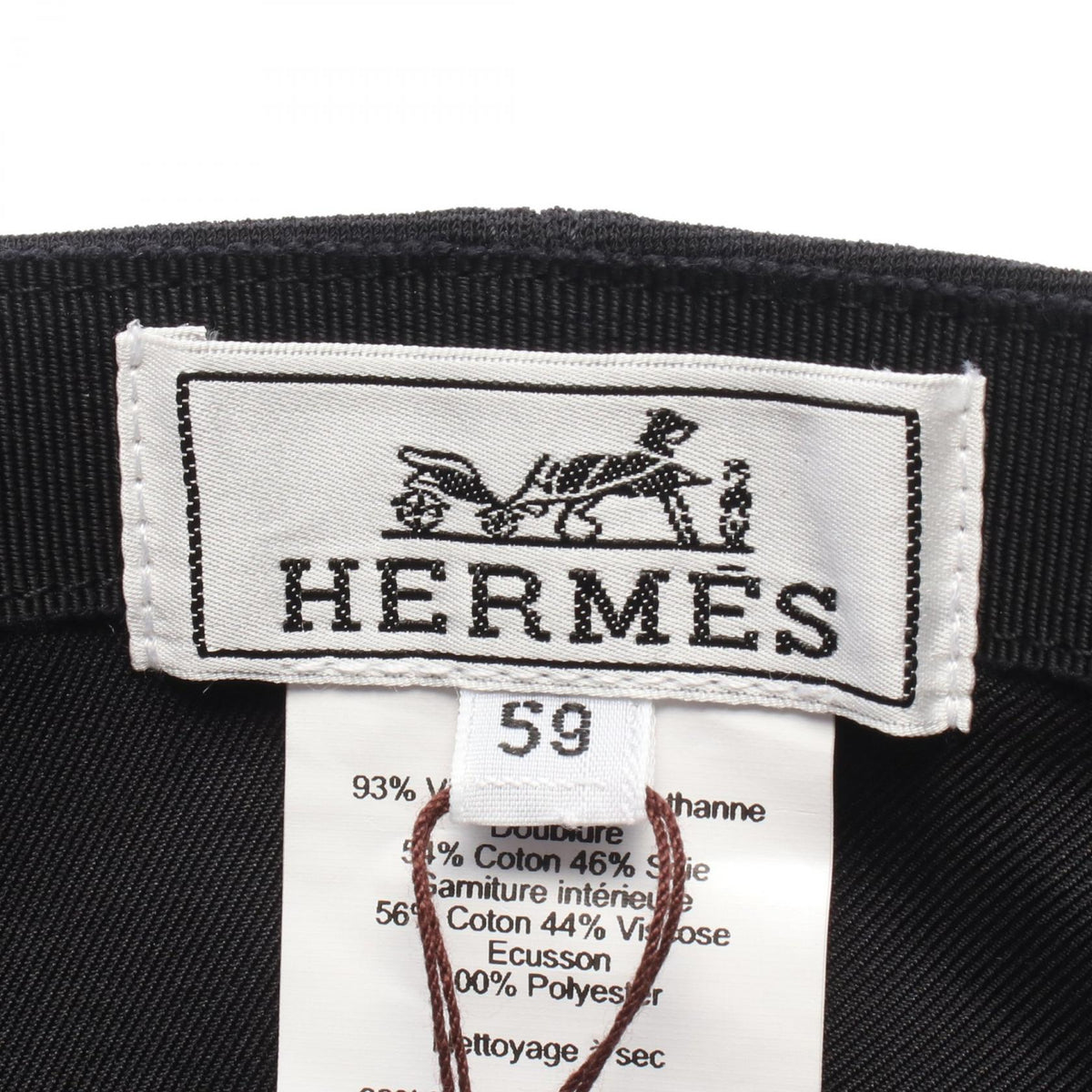 HERMES Tess Milano Jersey Black Rayon Cap Size 59