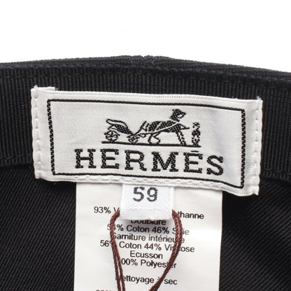 HERMES Tess Milano Jersey Black Rayon Cap Size 59