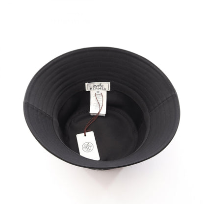 HERMES Milo Des Chaînes Cotton Bucket Hat Black Size 59