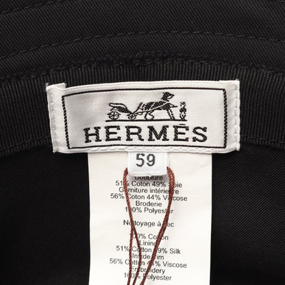 HERMES Milo Des Chaînes Cotton Bucket Hat Black Size 59