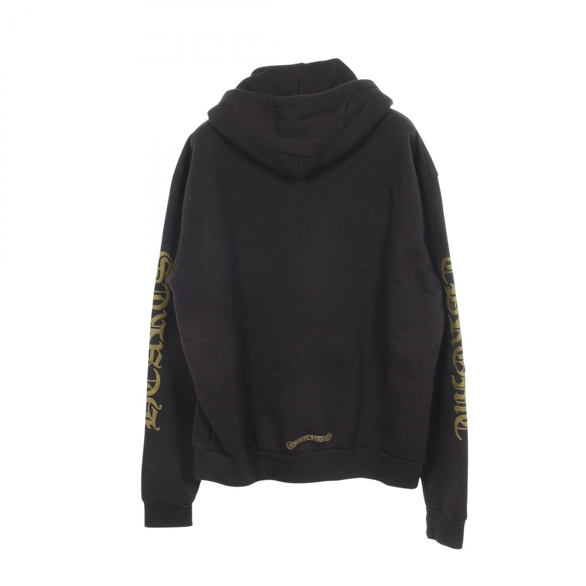 CHROME HEARTS Vertical Logo Cotton Hoodie Black Size XS