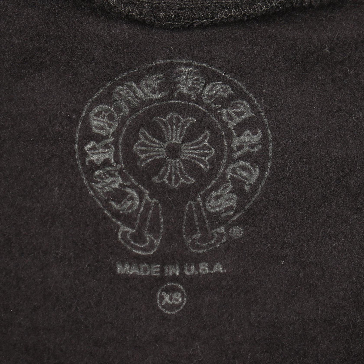 CHROME HEARTS Vertical Logo Cotton Hoodie Black Size XS