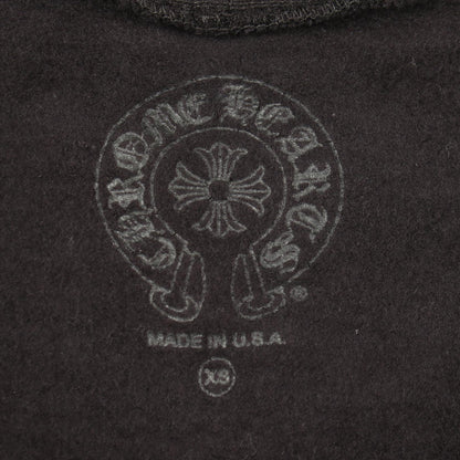 CHROME HEARTS Vertical Logo Cotton Hoodie Black Size XS