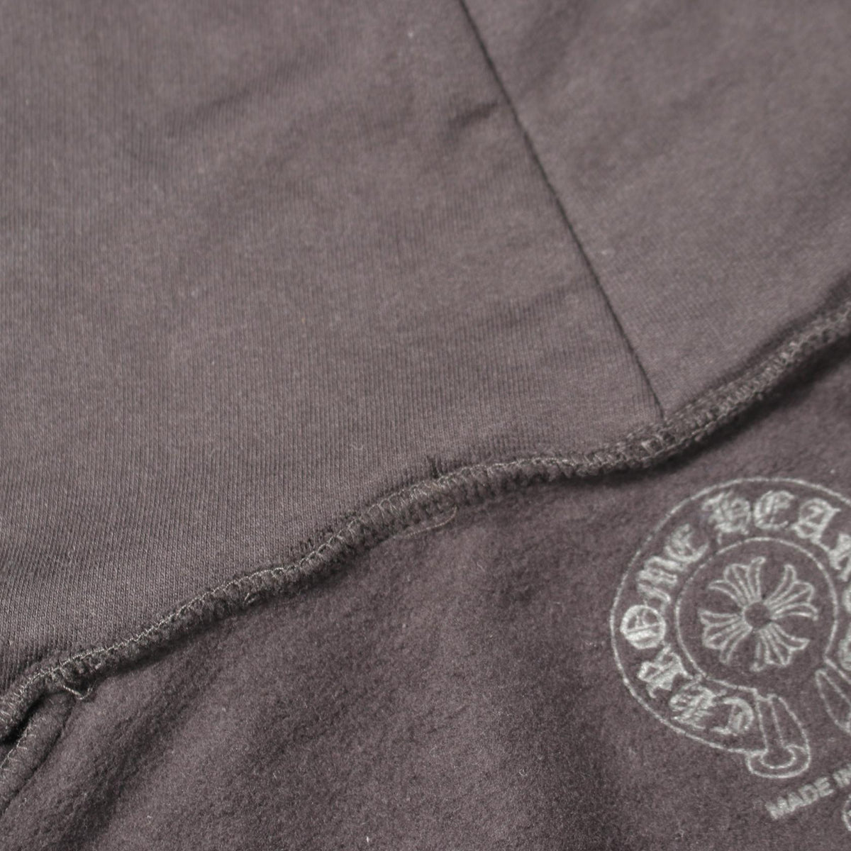 CHROME HEARTS Vertical Logo Cotton Hoodie Black Size XS