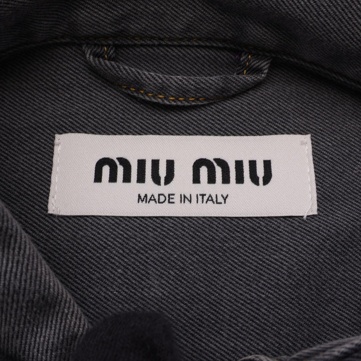 Miu Miu Cropped Chambray Washed Cotton Up Gray Shirt Size 36