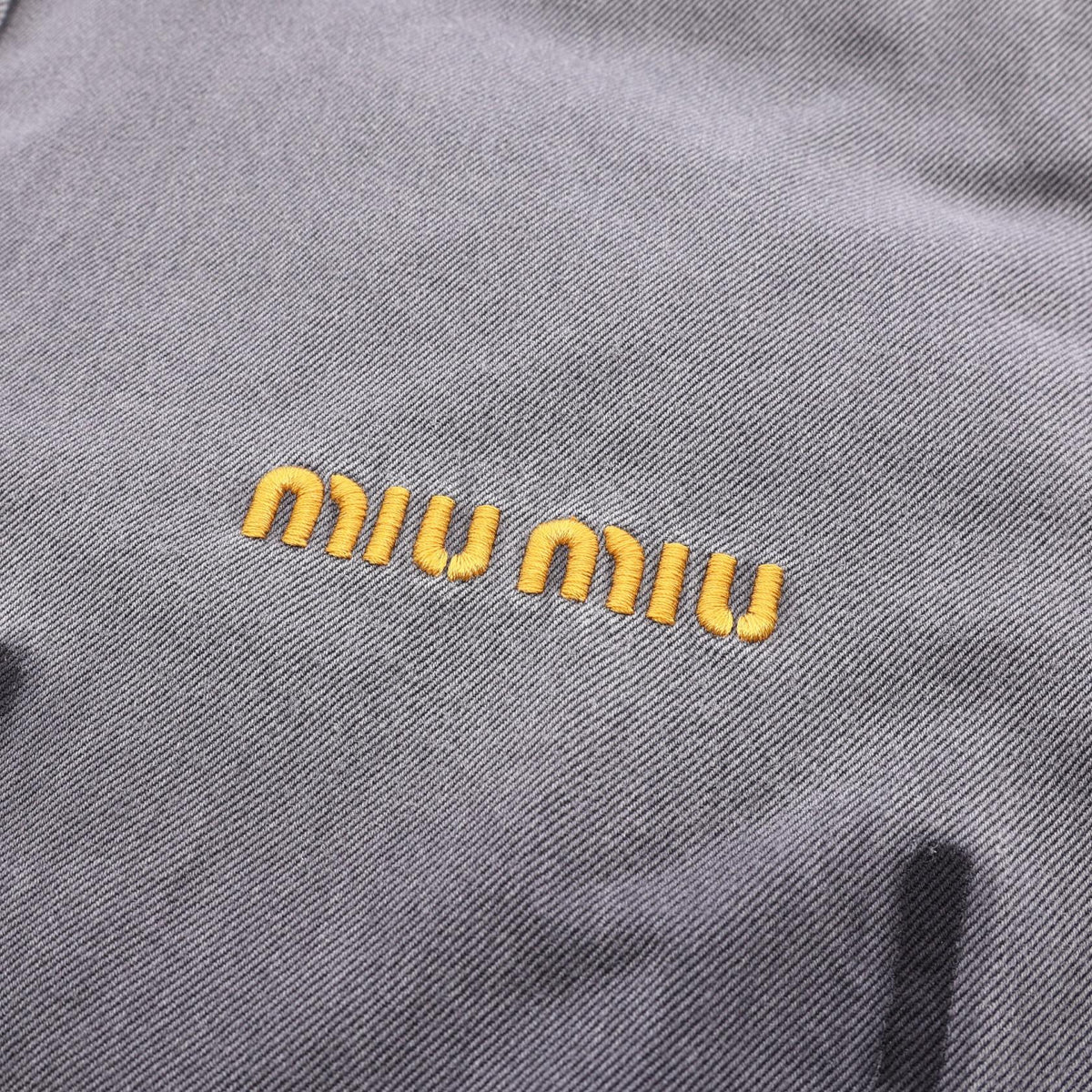 Miu Miu Cropped Chambray Washed Cotton Up Gray Shirt Size 36