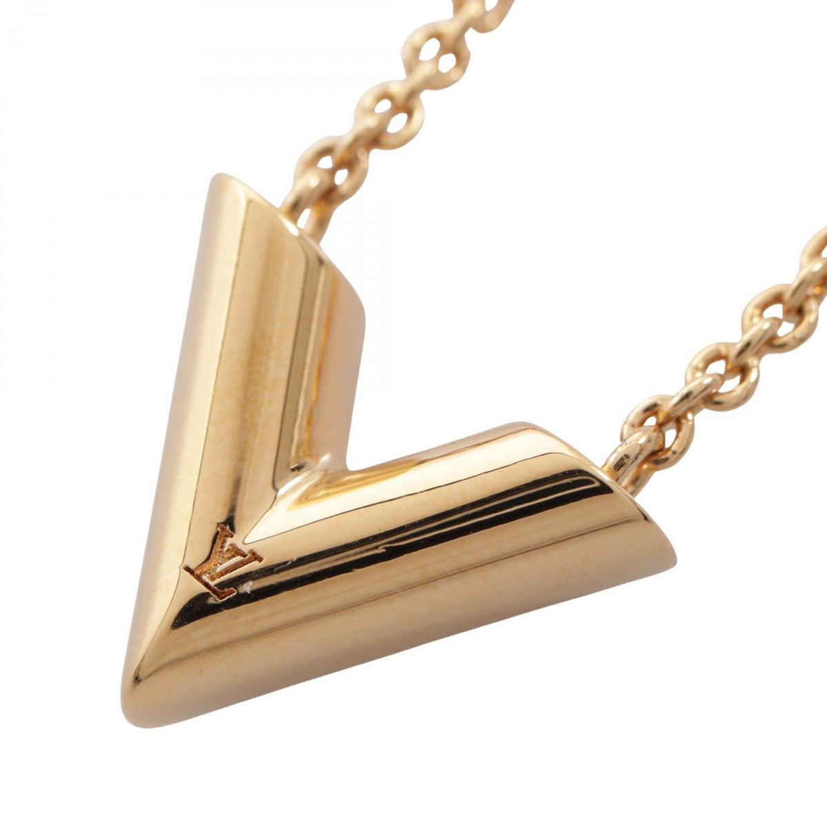 LOUIS VUITTON Essential V Plated Necklace