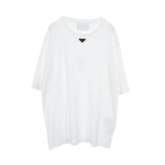 PRADA Triangle Logo Cotton T-Shirt White Size M