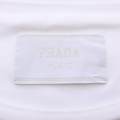 PRADA Triangle Logo Cotton T-Shirt White Size M