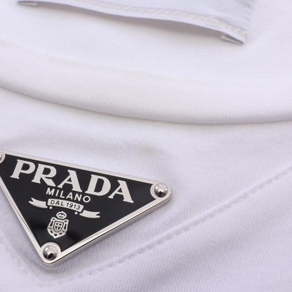 PRADA Triangle Logo Cotton T-Shirt White Size M