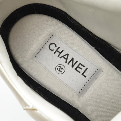 CHANEL Coco Mark Leather Sneakers Gold Size 38