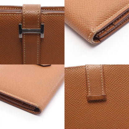 HERMES Bearn Soufflet Gold Long Wallet