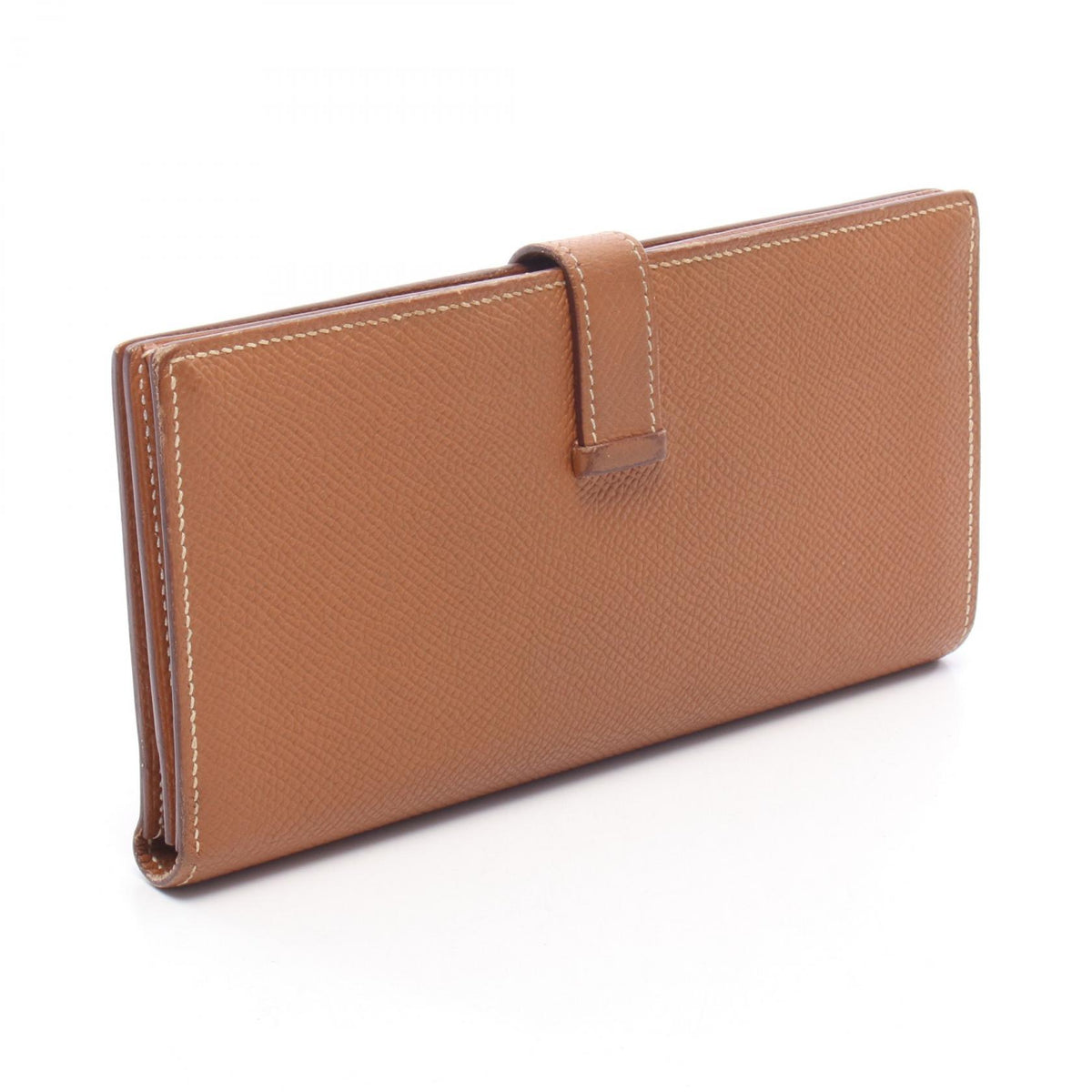 HERMES Bearn Soufflet Gold Long Wallet