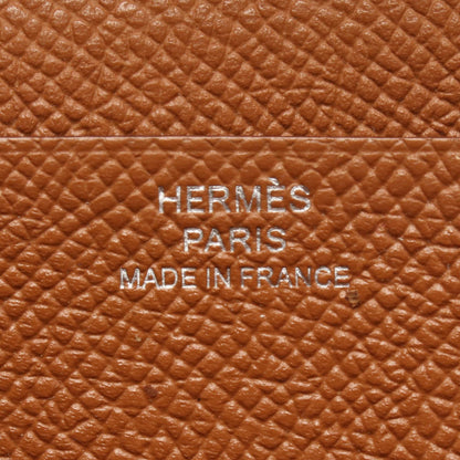 HERMES Bearn Soufflet Gold Long Wallet