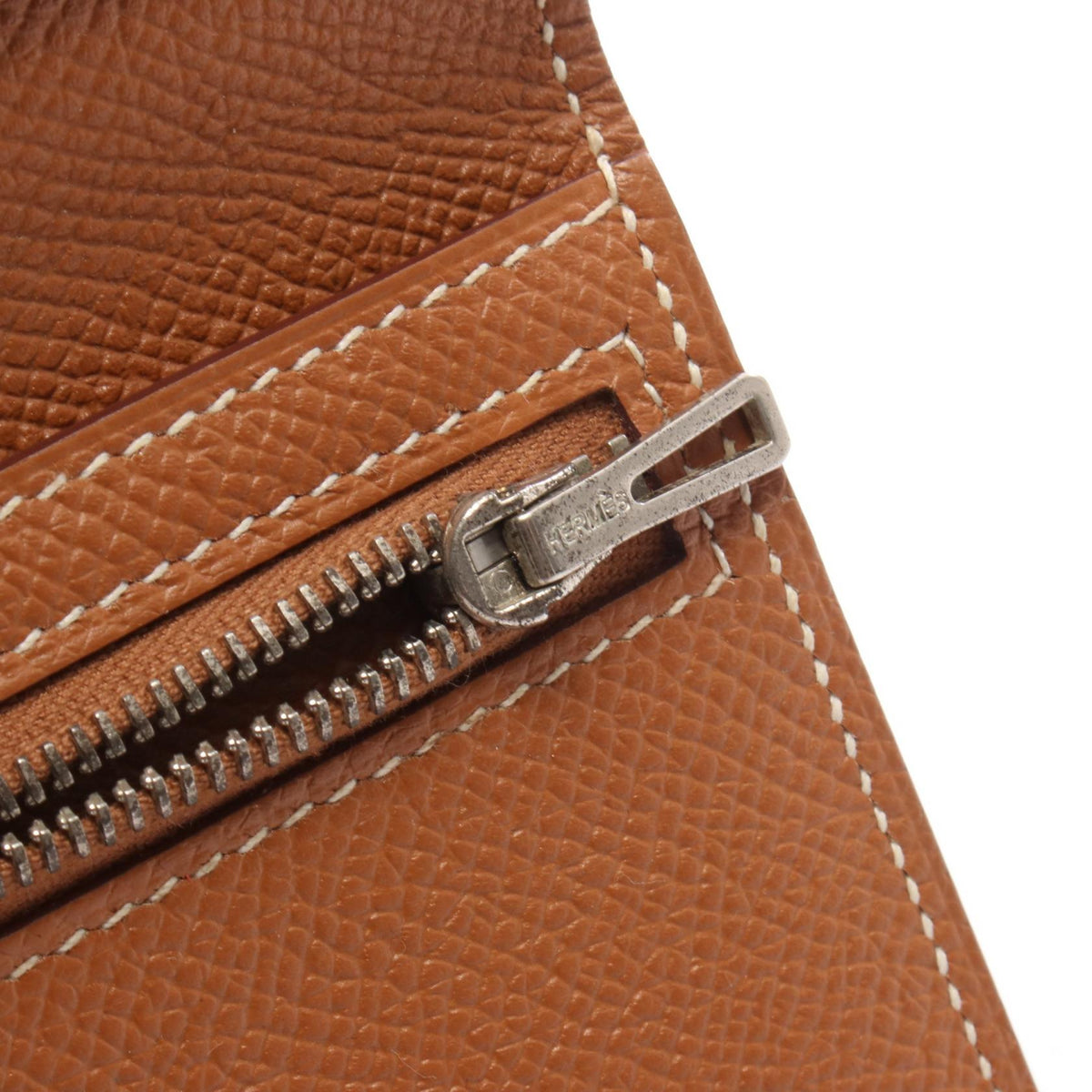 HERMES Bearn Soufflet Gold Long Wallet