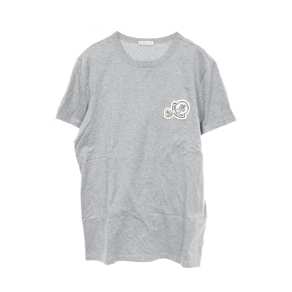 MONCLER Logo Patch Cotton T-Shirt Gray Size M