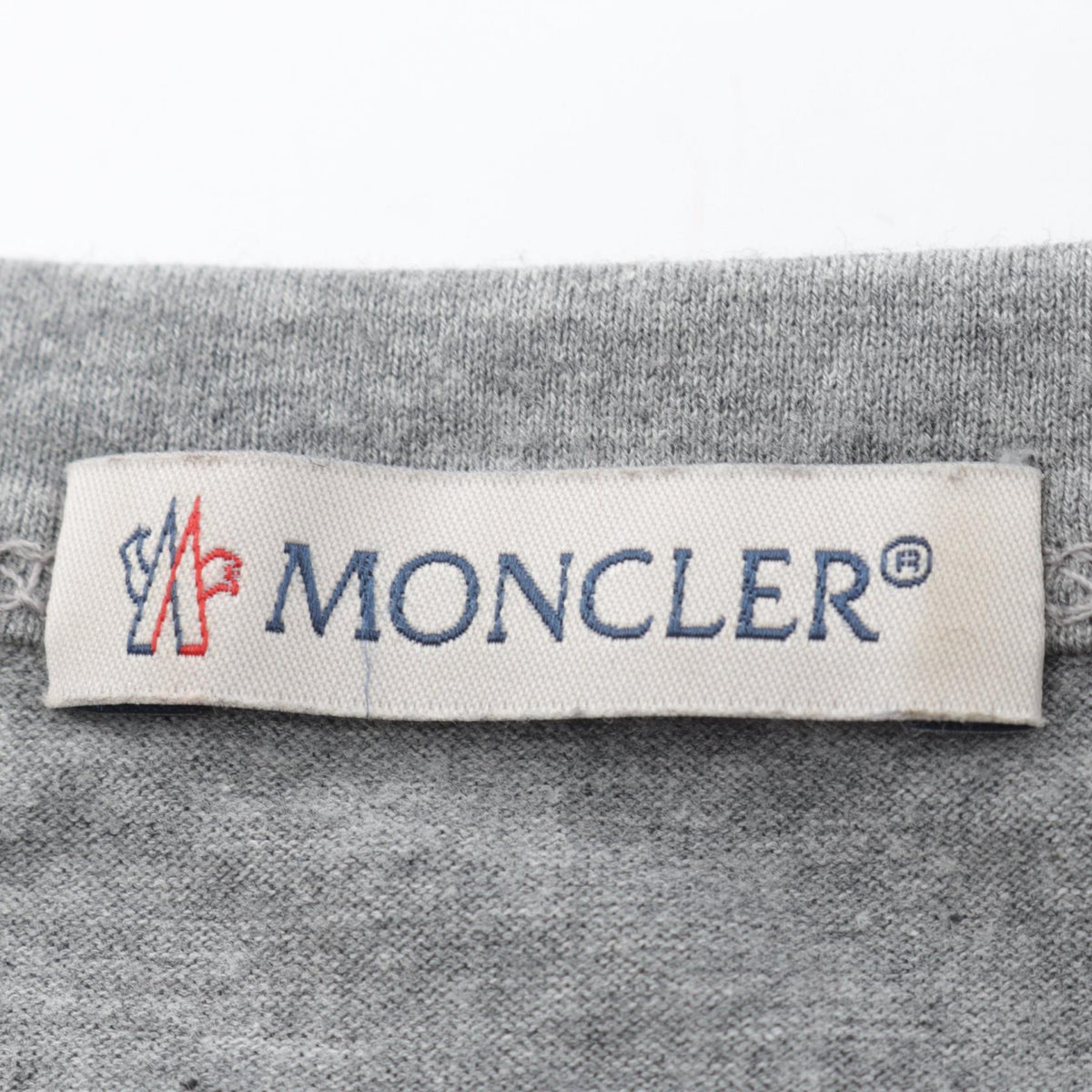 MONCLER Logo Patch Cotton T-Shirt Gray Size M