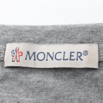 MONCLER Logo Patch Cotton T-Shirt Gray Size M