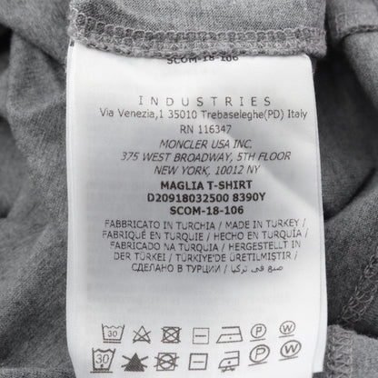 MONCLER Logo Patch Cotton T-Shirt Gray Size M