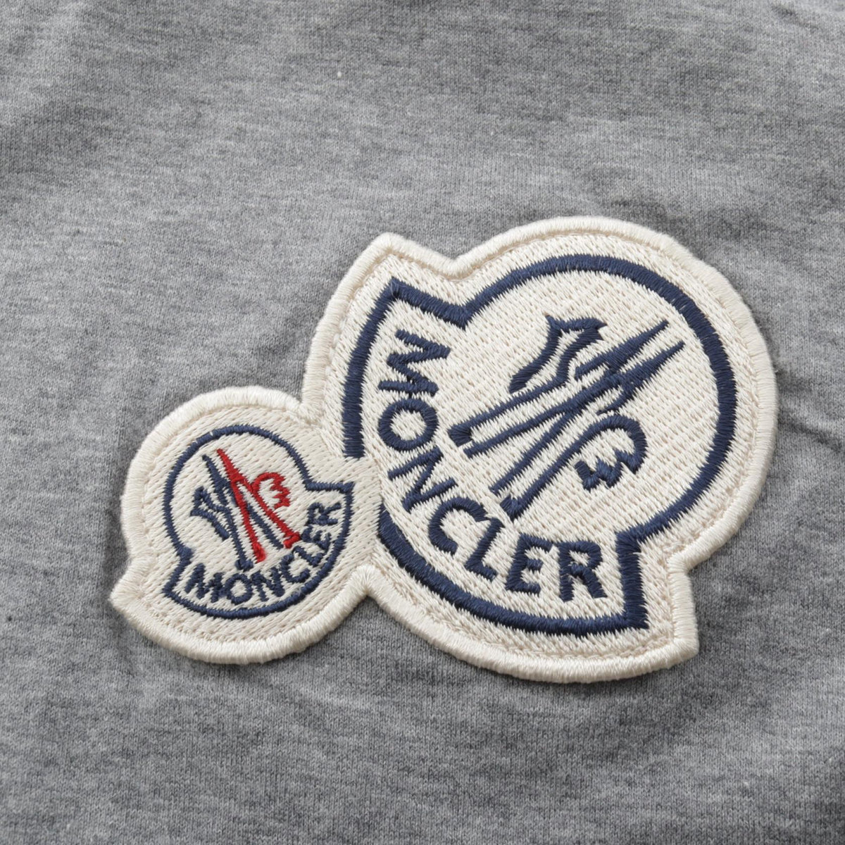MONCLER Logo Patch Cotton T-Shirt Gray Size M