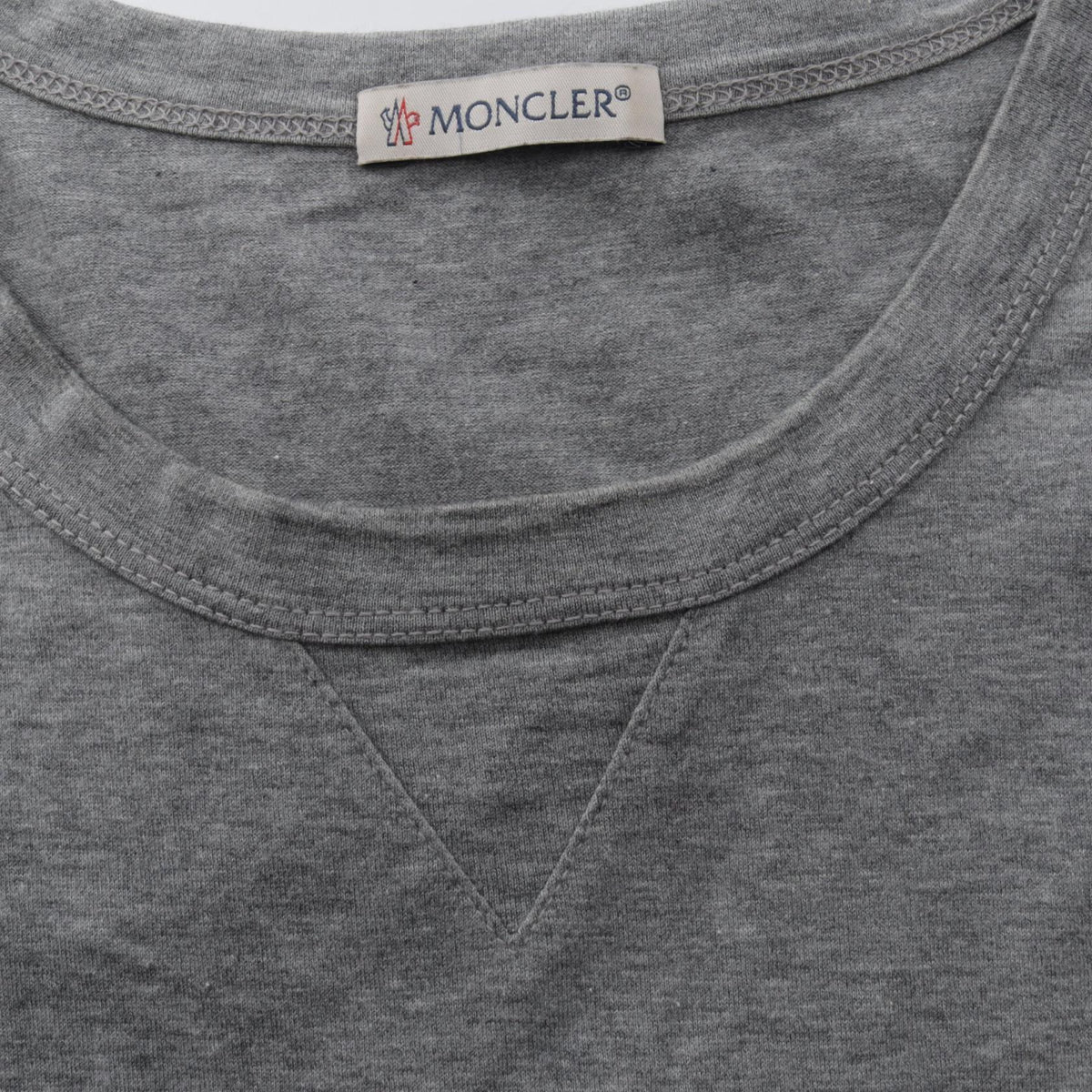MONCLER Logo Patch Cotton T-Shirt Gray Size M