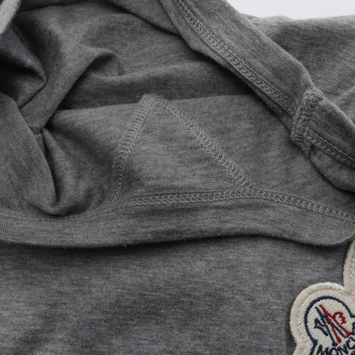 MONCLER Logo Patch Cotton T-Shirt Gray Size M
