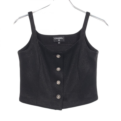 CHANEL 2025 Cruise Nylon Bustier Crop Top Black Size 34