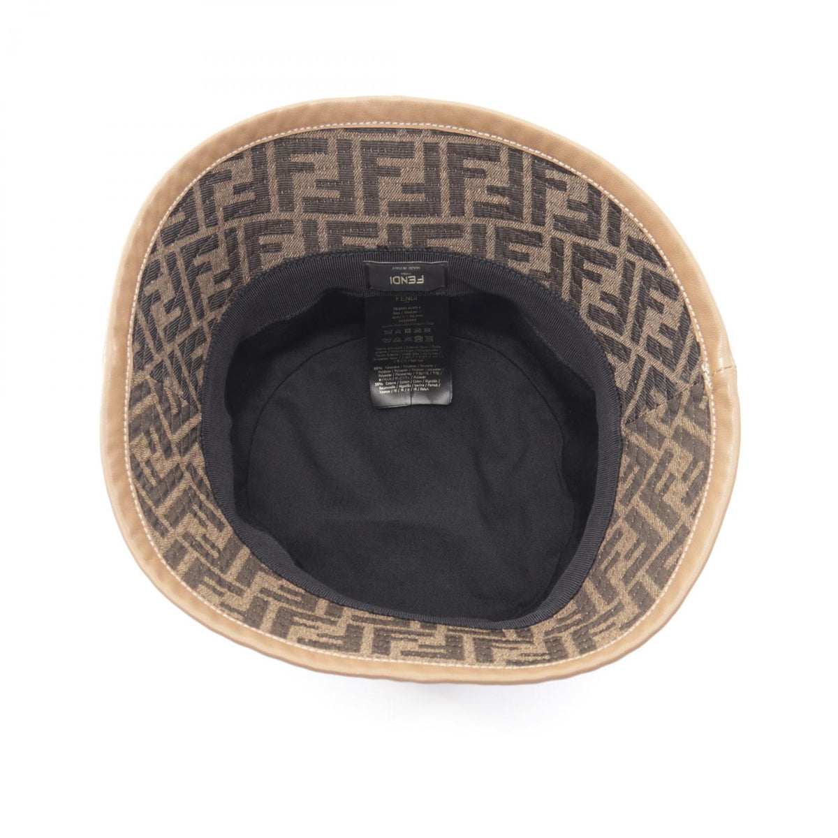 FENDI Zucca Cotton Polyester Bucket Hat Size L