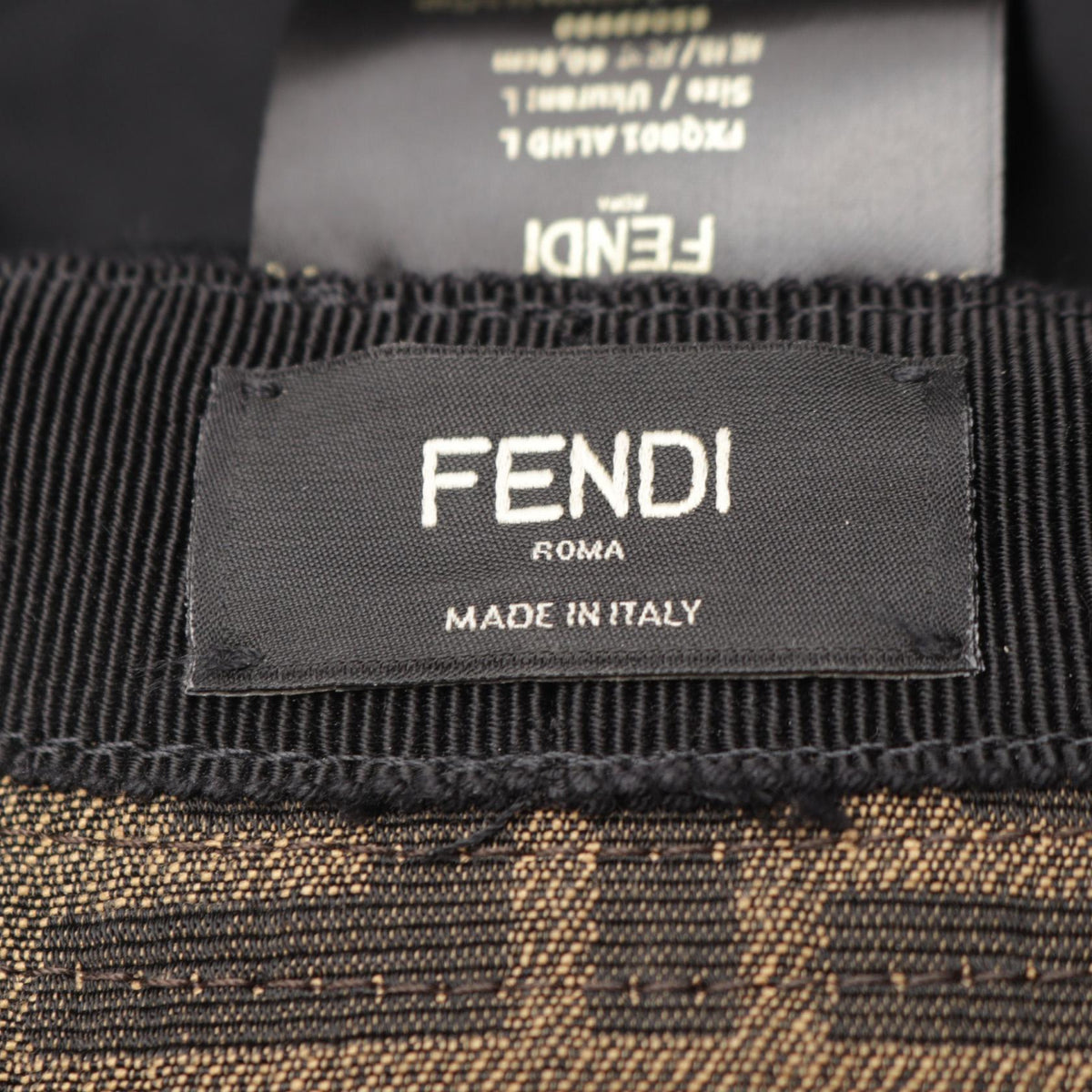 FENDI Zucca Cotton Polyester Bucket Hat Size L